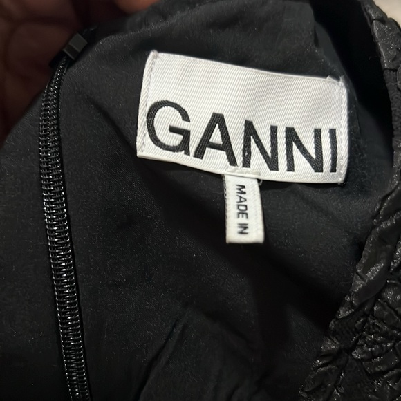0544 GANNI Black Jacquard Mini dress sz 38/L - Picture 8 of 8